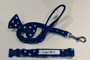 Navy Stars dog collars, leads & bows.