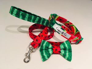 Watermelon collars, leads & bows.